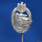 Panzer Assault badge stick pin in silver