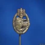 Panzer Badge Stick pin in bronze