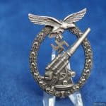 Luftwaffe Flak badge by Brehmer in nickel Silver