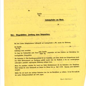 SMGR-0020 NSDAP Orts Level Letter to Air Raid Victim