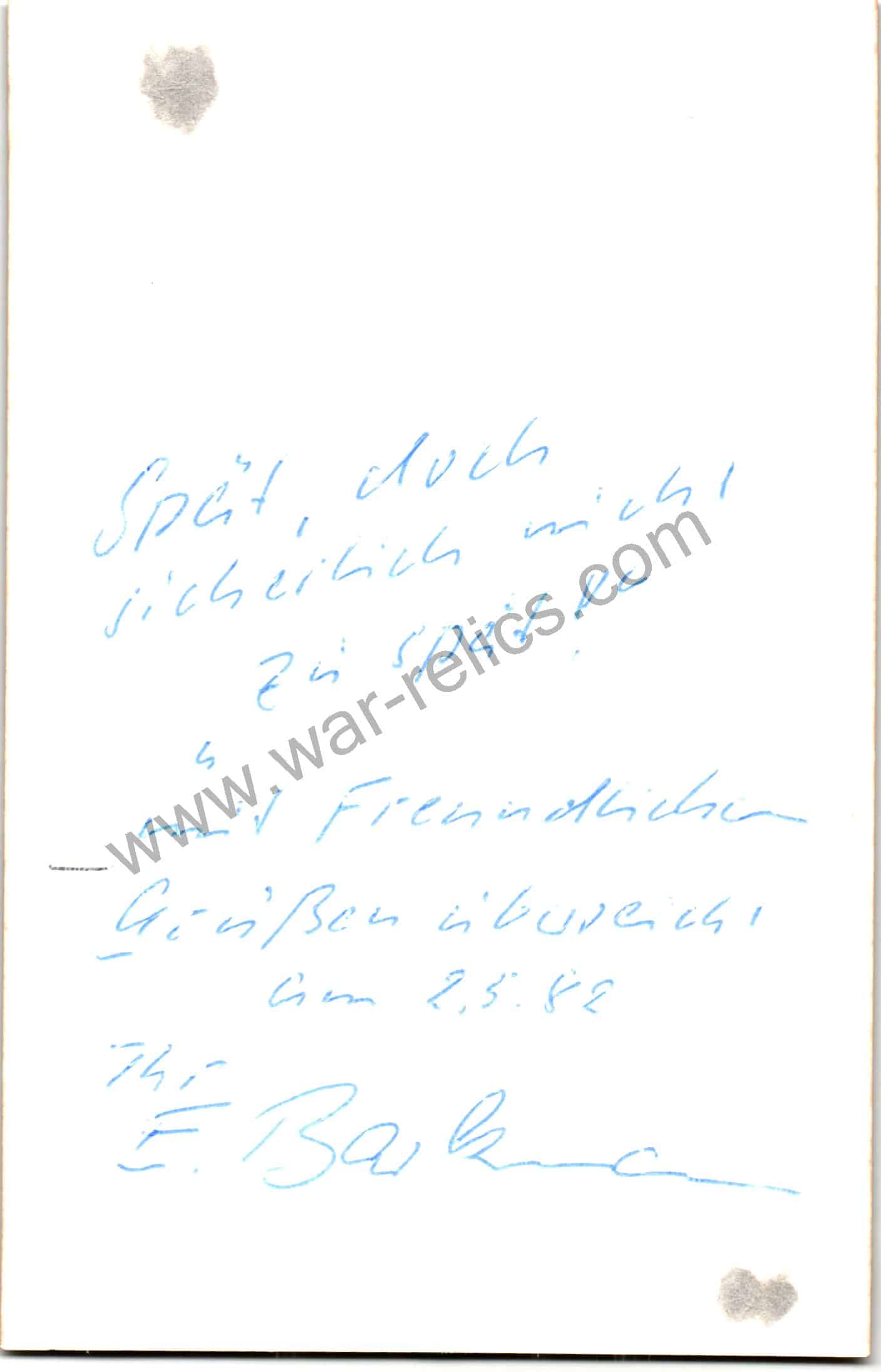 Ernst Barkmann Knights cross winner Signature