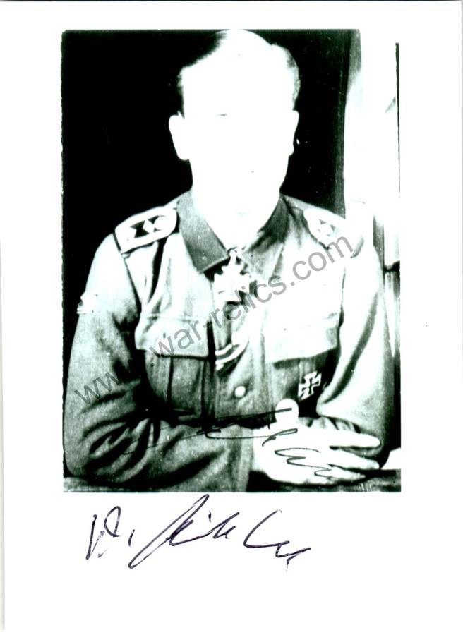Walter Pitsch Knights Cross winner signature x2 with letter