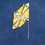 This flag is from the Elastolin Toy soldier line. Hard to find as a replacement.