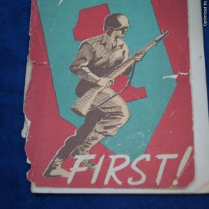 SMGQ-0470 "The First" First division information book Sent home by guard at Nuremberg Trials, Signed
