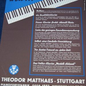 Theodor Matthaes Piano Advertisement