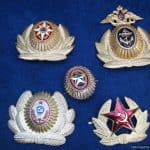 Assorted 5 pc russian visor insignia Cold War Era