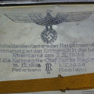Silver Cigarette case with Presentation dedication and signatures