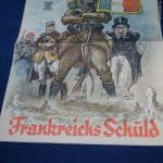 Racist, Derogatory Propaganda caricature Art on a fold out map Frances's Guilt
