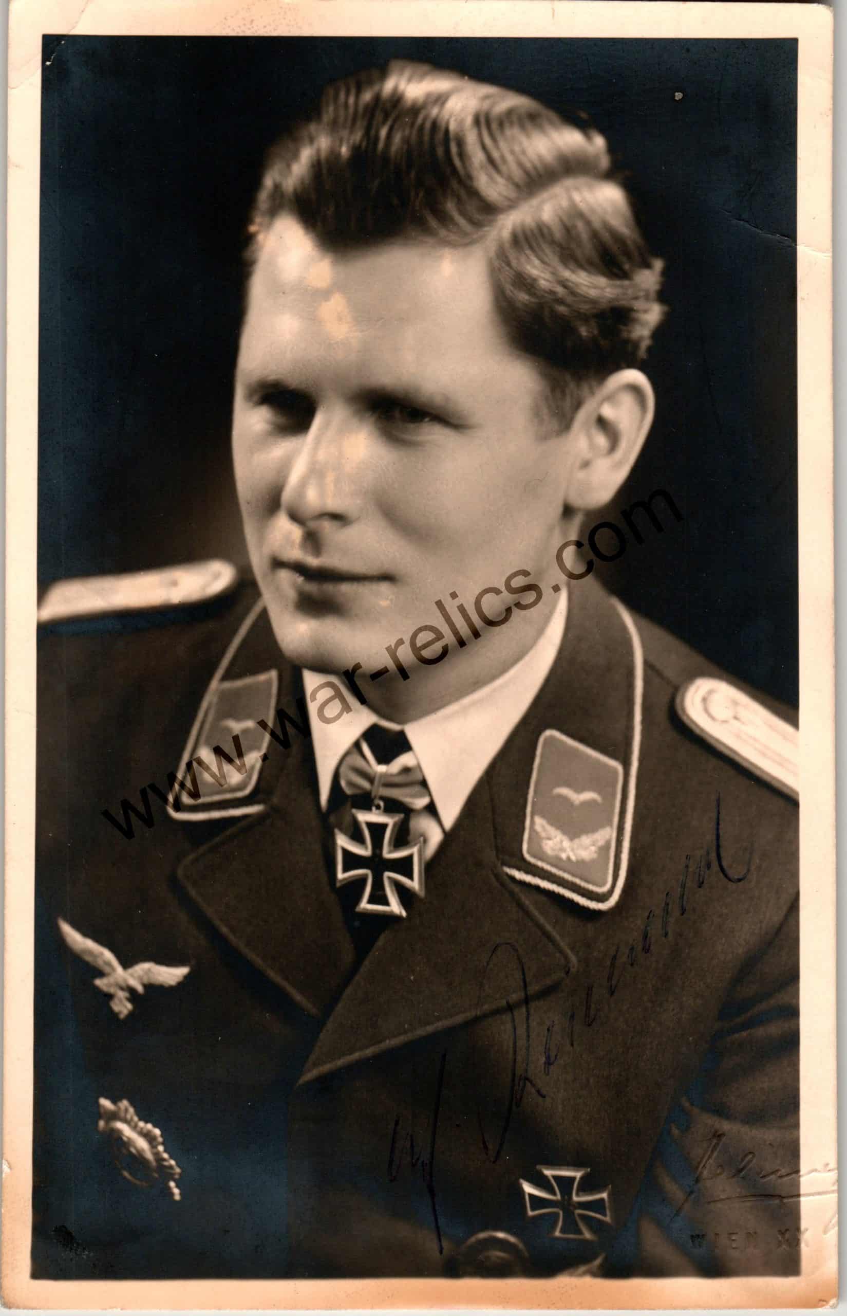 Gerhard Reichwald signature Luftwaffe Knights cross flak gunner