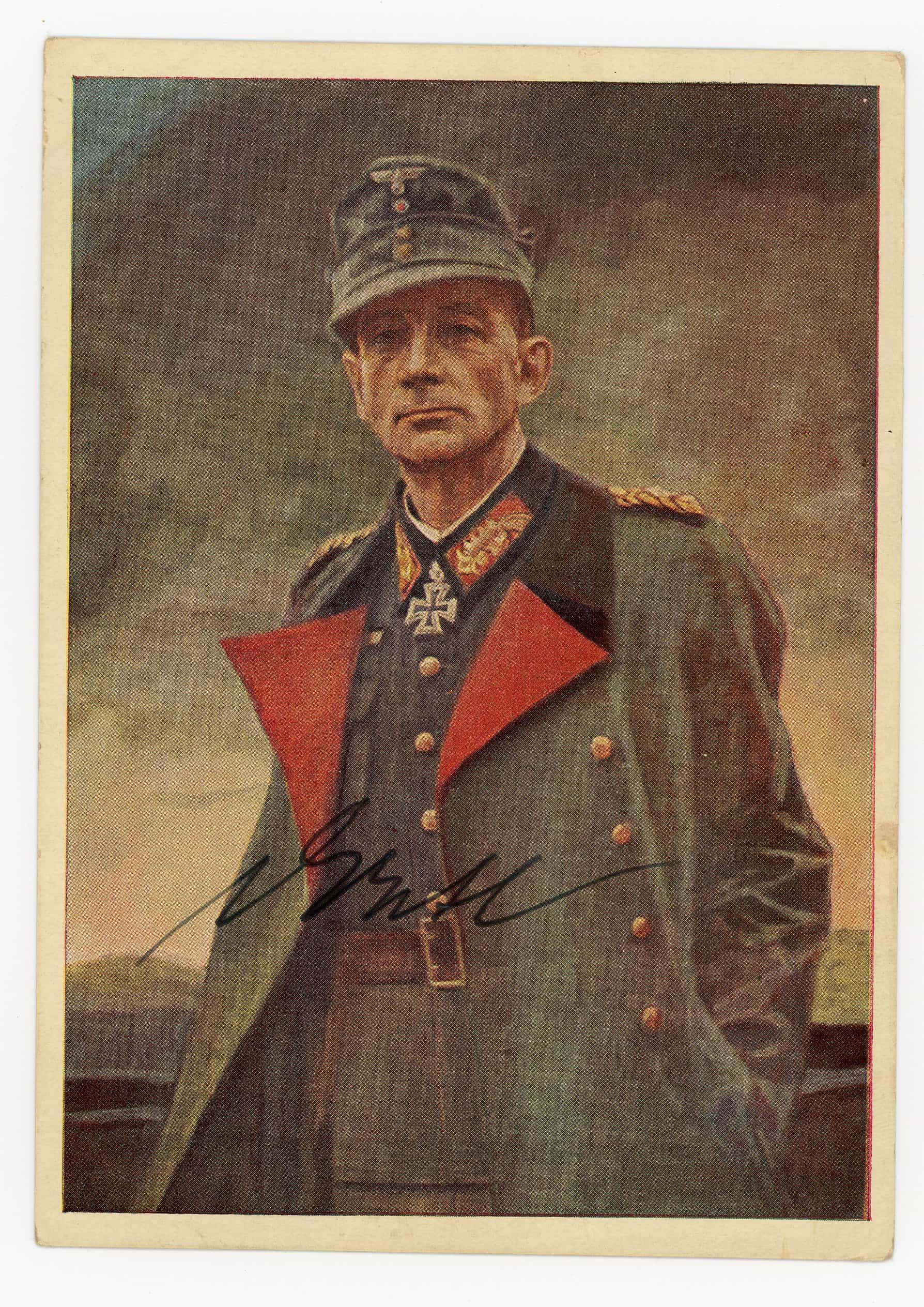 General Eduard Dietl Signed Post Card