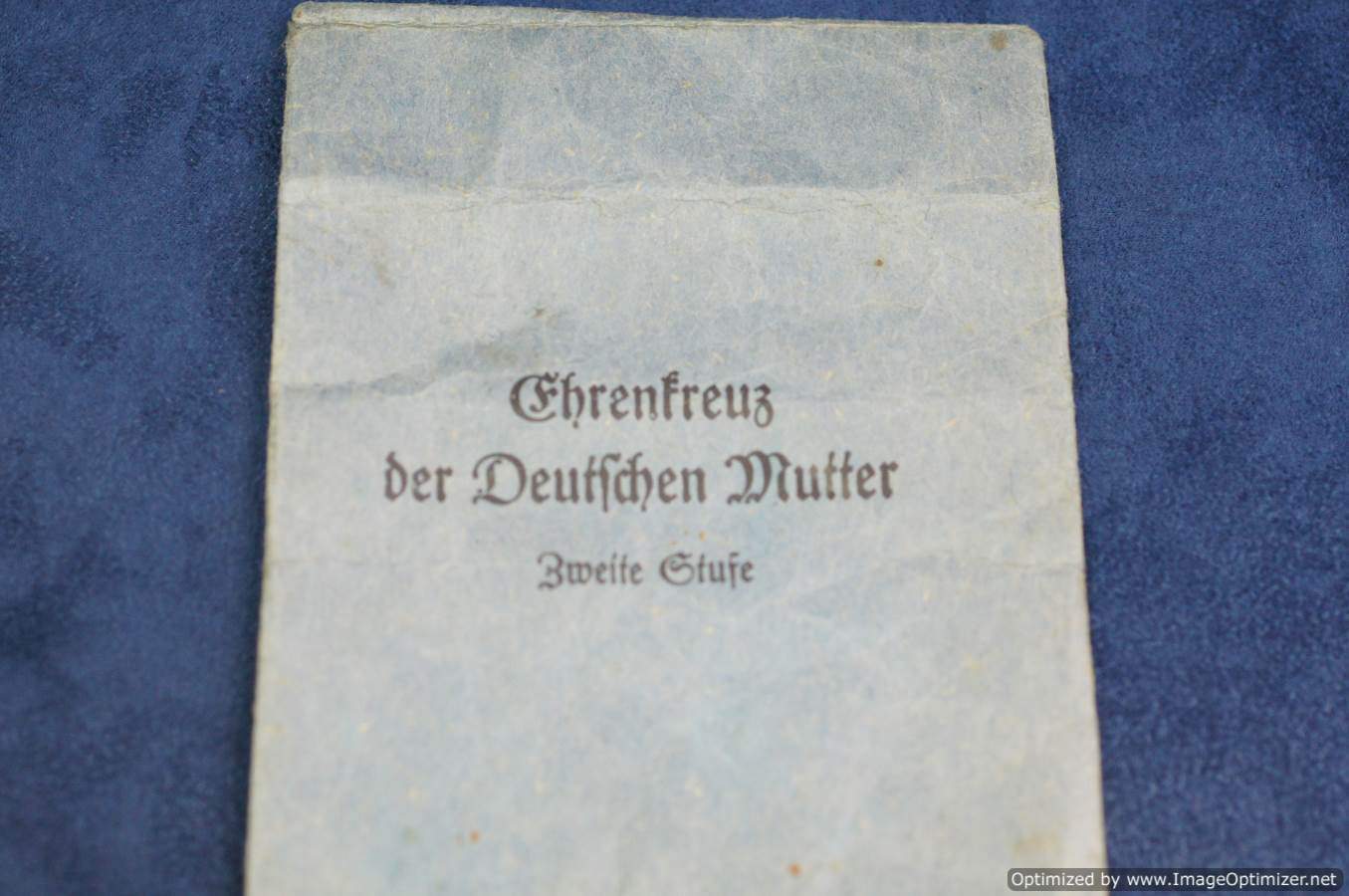 Mother's cross issue packet for Silver grade by Zimmermann