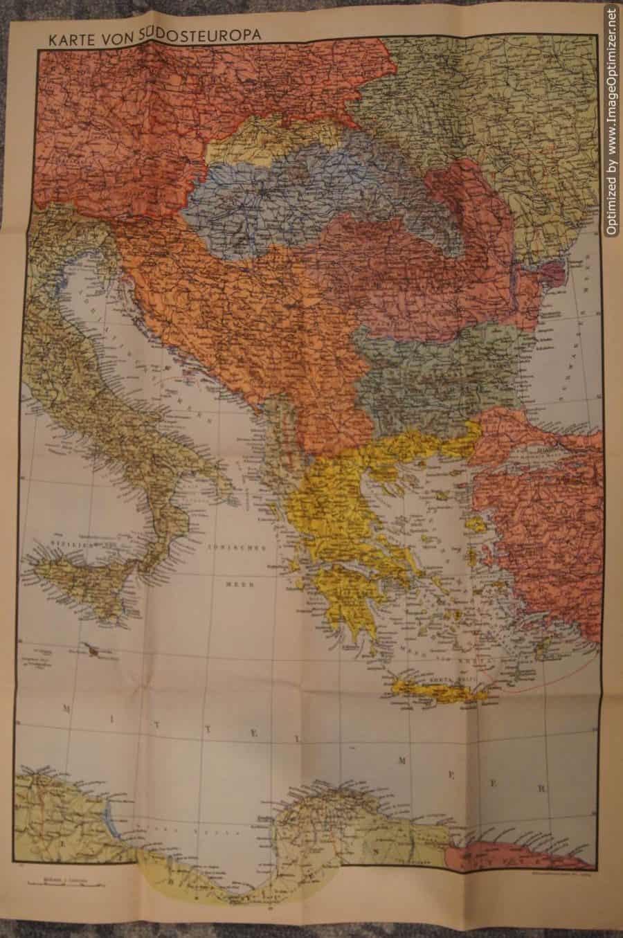 schlag nach uber den sudosten "look to the south east" Map and country guide book
