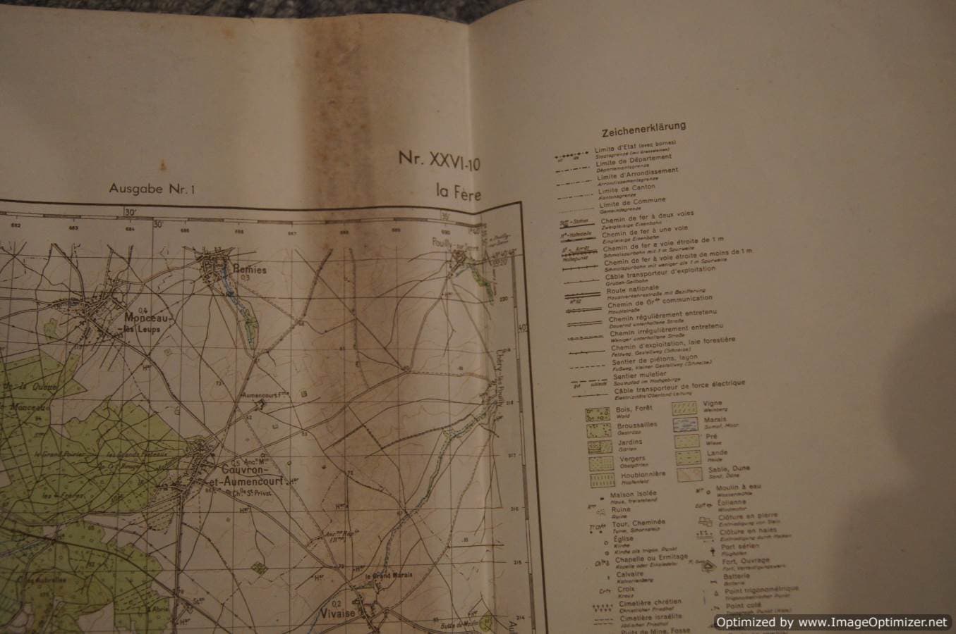 Germany Army Military map Northern France (Saint-Gobain and surrounding)