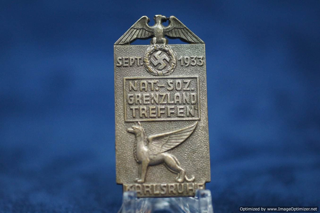 1933 Karlsruhe NSDAP Meeting Badge, By R. Schenkel
