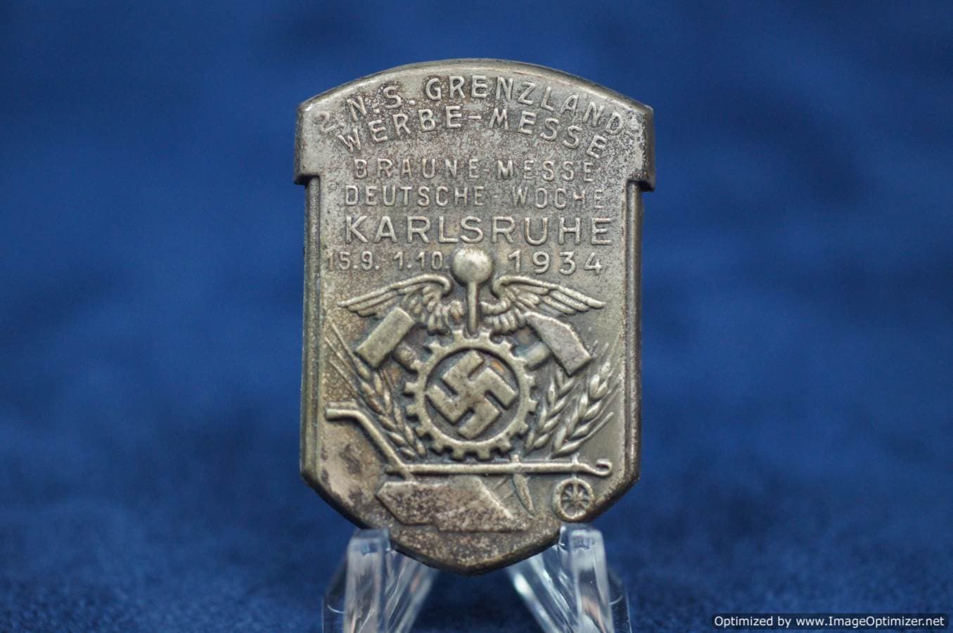 1934 Karlsruhe Border-Counties Braune Messe Badge