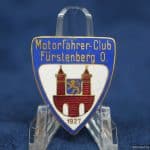 motorfahrer club furstenberg o 1927 Motor club badge