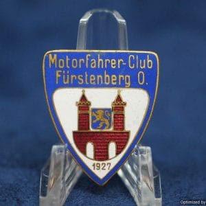 motorfahrer club furstenberg o 1927 Motor club badge