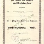 4 year service award document signed by Oberst