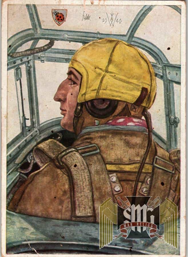 Hauptmann Falck VDA Luftwaffe pilot Post Card