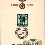 1938 1. Mai Labour day first issue canceld stamp on card
