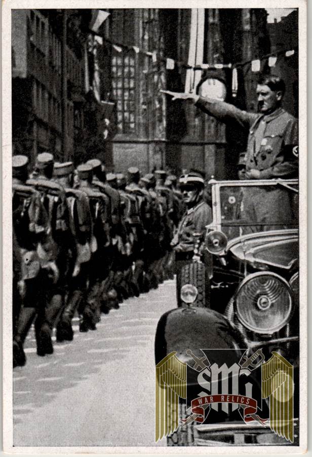 Germany Awake Album card un used Hitler Salutes SA