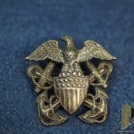 U.S. WW2 Navy cap badge marked 1/20 gold fill + sterling