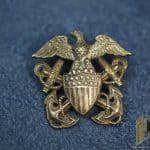 U.S. WW2 Navy cap badge marked 1/20 gold fill + sterling