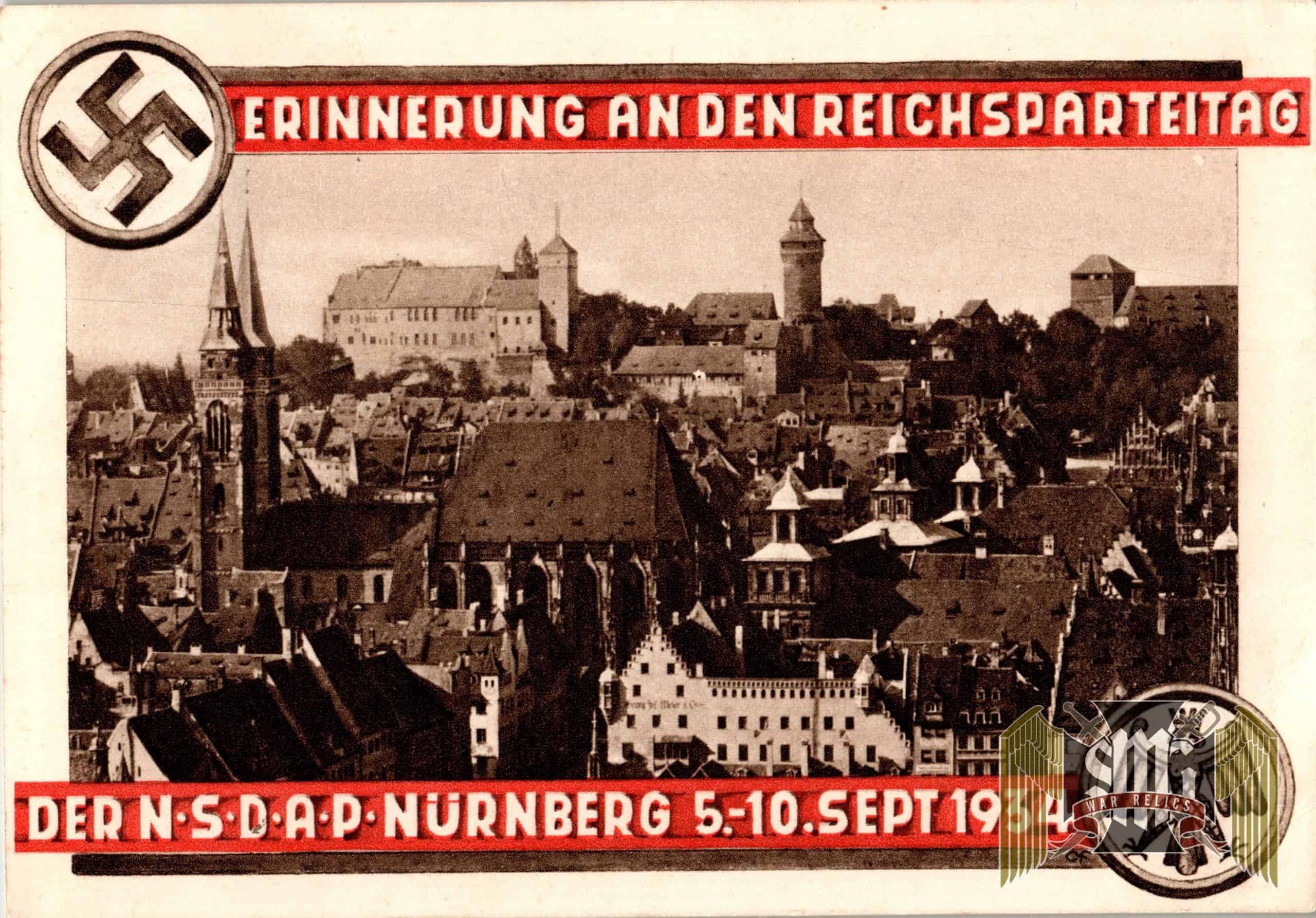 Erinnerung an den Reichsparteitag nürnberg 1934 postcard