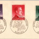 Cancelled Hitler stamps on his birthday