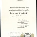 Field Marshal Rundstedt Family Funeral letters