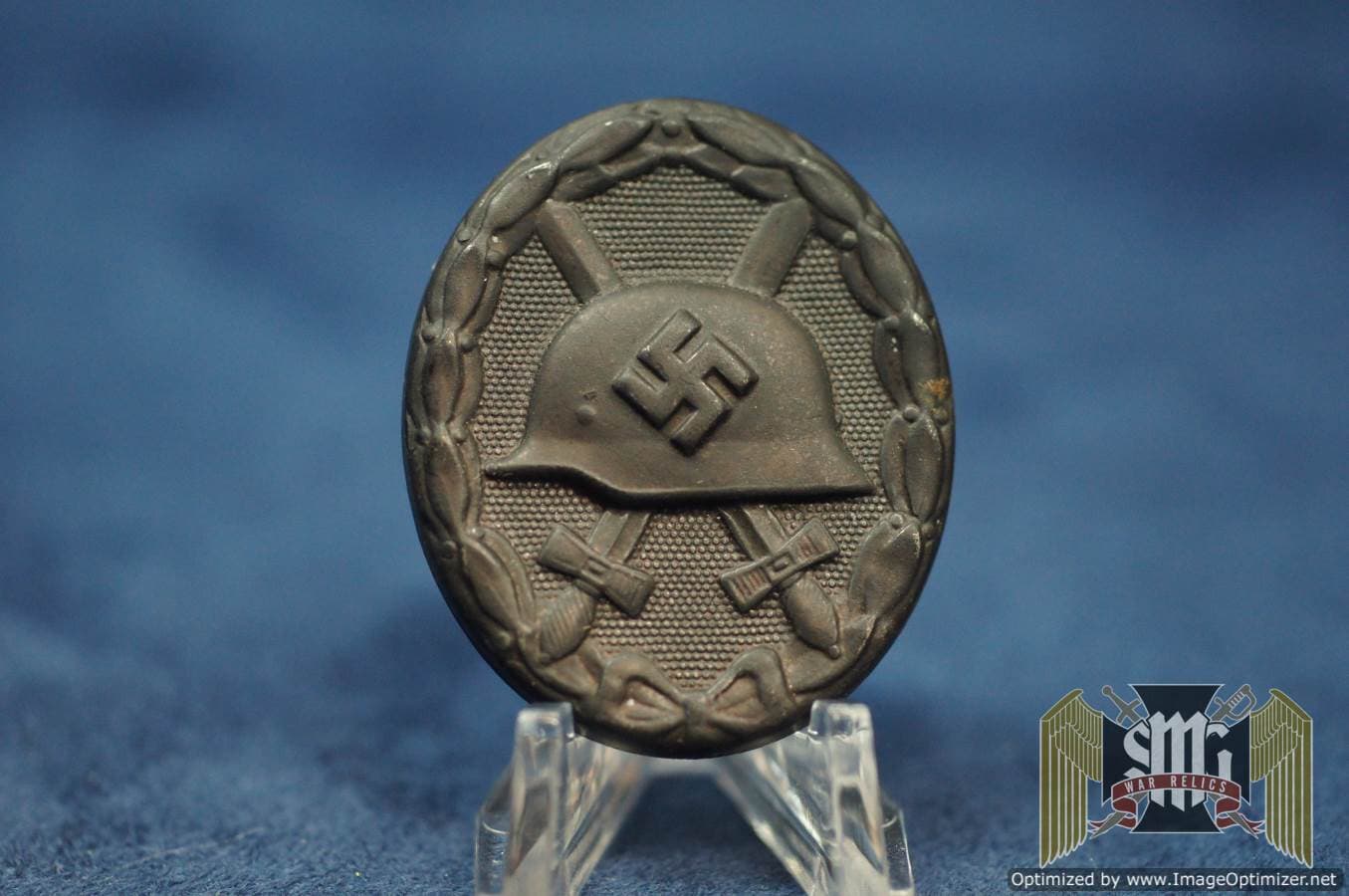 2903 Black Wound Badge by S&L PKZ marked "4" Steel