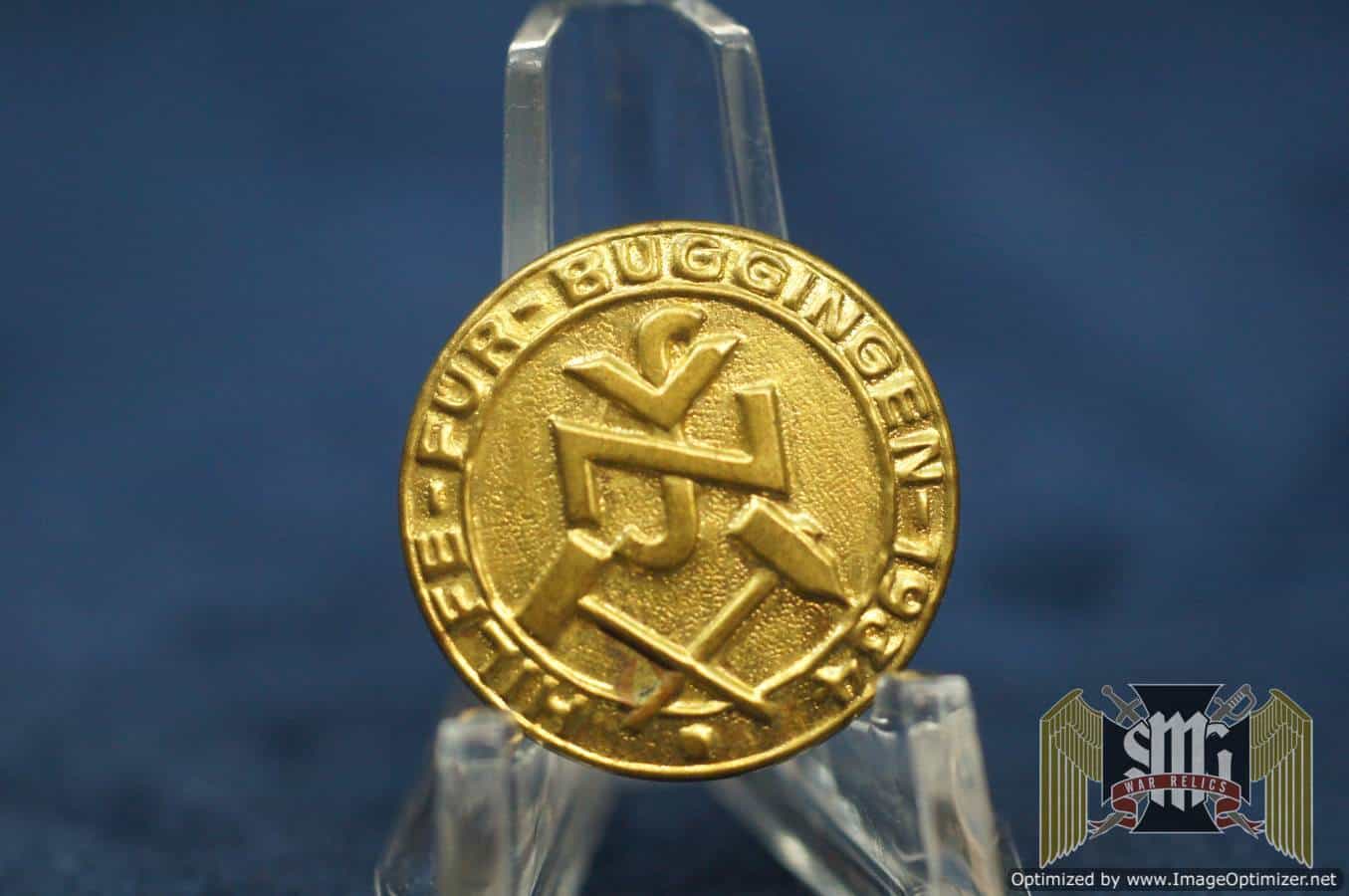 National Socialist People’s Welfare. A Pin for Aiding Buggingen in 1934