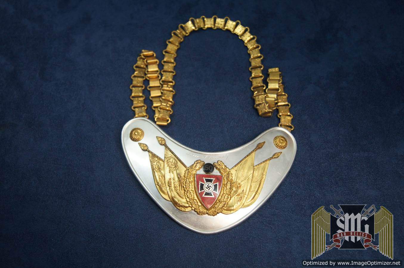 SMGM-0027 NSKRB Veteran gorget for 50 years service. With engraved name