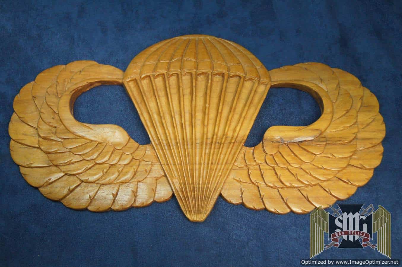 Hand Carved US airborne Wood plaque 14"x8"