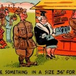 WW1 era US post card "show me something in a size 36" for Elmer"