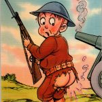 WW1 era US post card "Reinforcements needed to Guard the Rear"