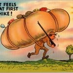 WW1 era US post card "How it Feels on that first Long Hike"
