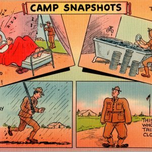 WW1 era US post card "Camp Snap Shots"