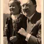 Hitler with little girl postcard
