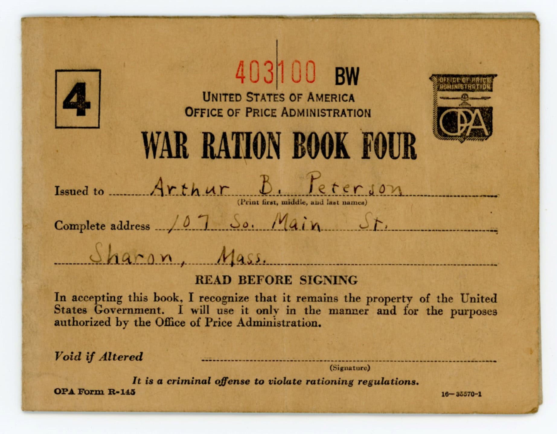 war ration book #4