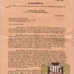 Commendation Letter to the Timber Wolves From Lieutenant General J. Lawton Collins dated June 1 1945