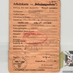 Polish Workers Card for Nazi Ghetto after the invastion of Polant (Litzmannstadt)