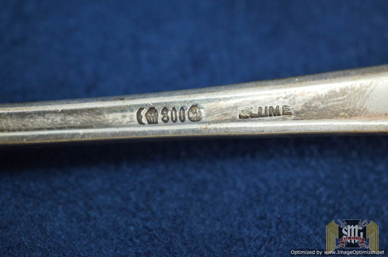 Silver Dinner Fork with 1914 Iron Cross & "MM" Monogram