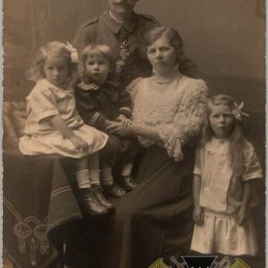 WW1 Iron Cross in wear family Postcard