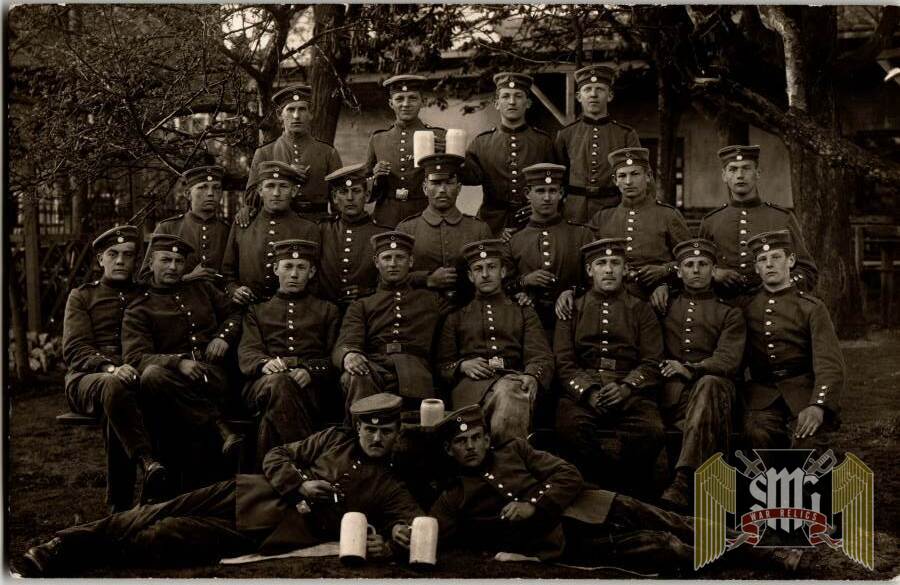 WW1 beer steins and smoking Unit photp post card