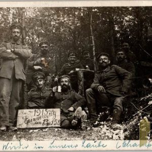 SMGM-3362 WW1 post card  unit photo on the front with drinks