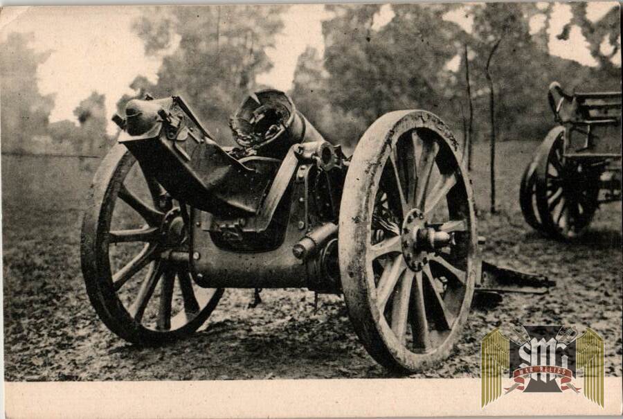 WW1 post card Catastrophic cannon failure