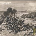 WW1 post card Capture of the British Guns at St. Quentin 1914