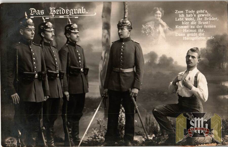 WW1 post card Das Heidegrab