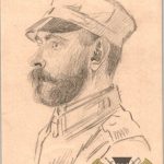 WW1 post card Portrait in pencil